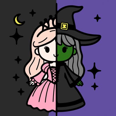 split princess and witch