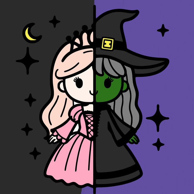 split princess and witch