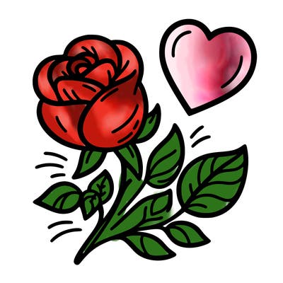 rose and heart