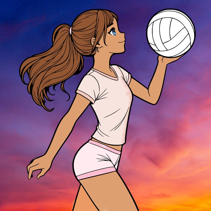 volley ball realistic girl