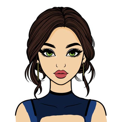 realistic girl with makeup on