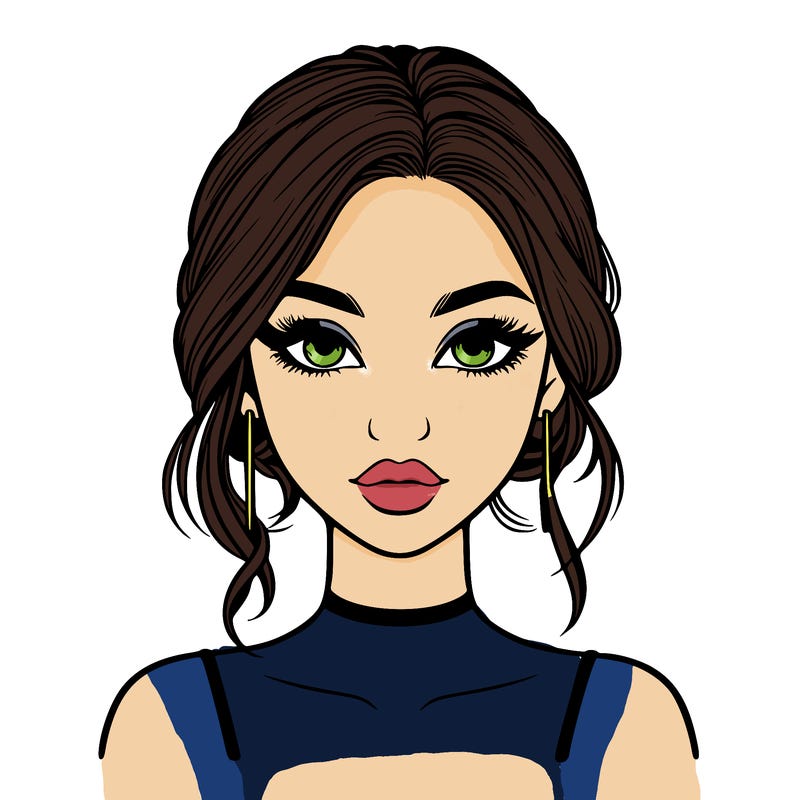 realistic girl with makeup on