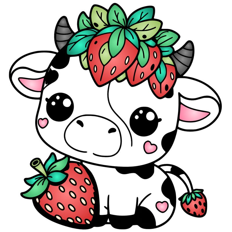 cute strawberry cow