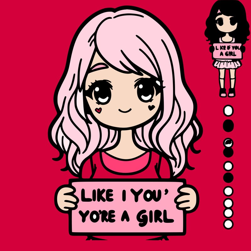 a pretty girl holding a sign that says: like if you’re a girl