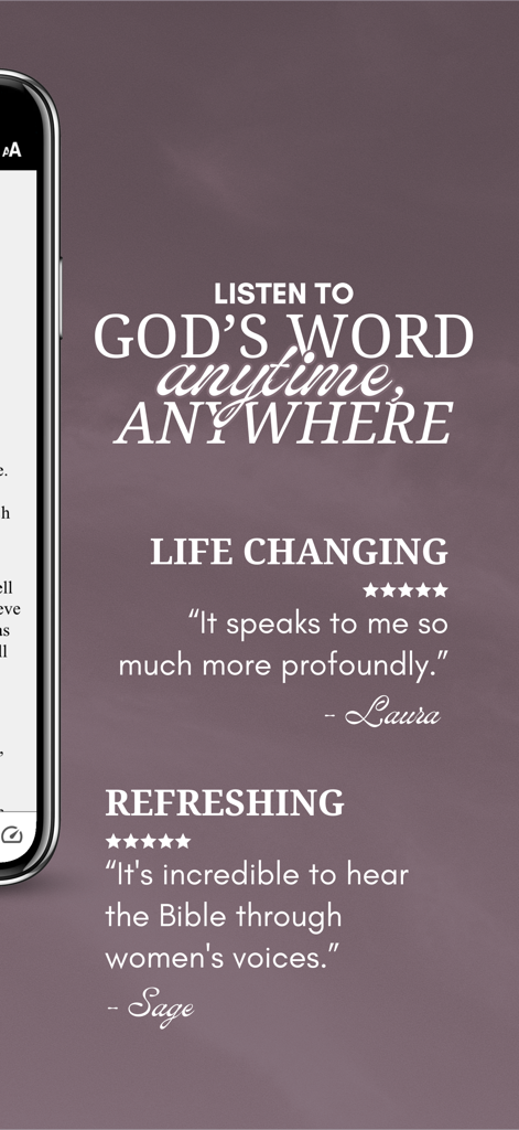her.BIBLE Women's Audio Bible - User reviews and testimonials for the her.BIBLE women's audio bible app