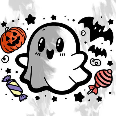 halloween cute little ghost