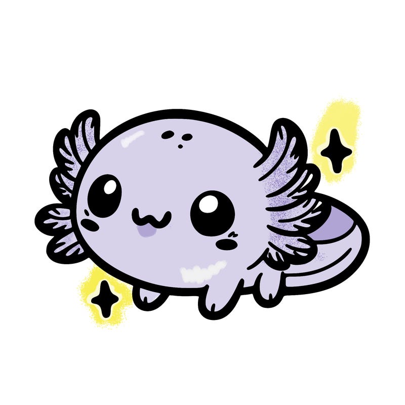 cute easy baby axolotl