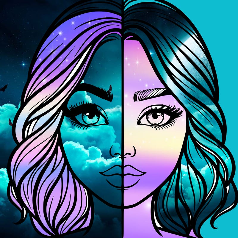 realistic girl split half