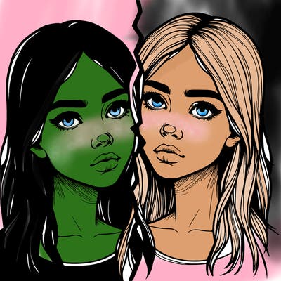 realistic girl split