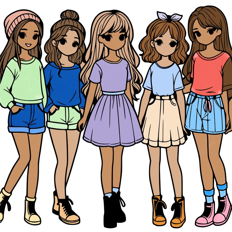 a group of five girls