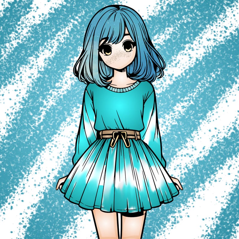 realistic girl with a skirt on