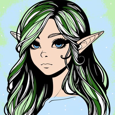 elf girl realistic dark fantasy