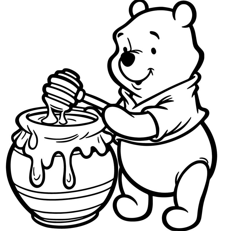 pooh bear with honey