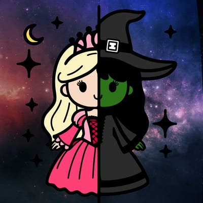split princess and witch