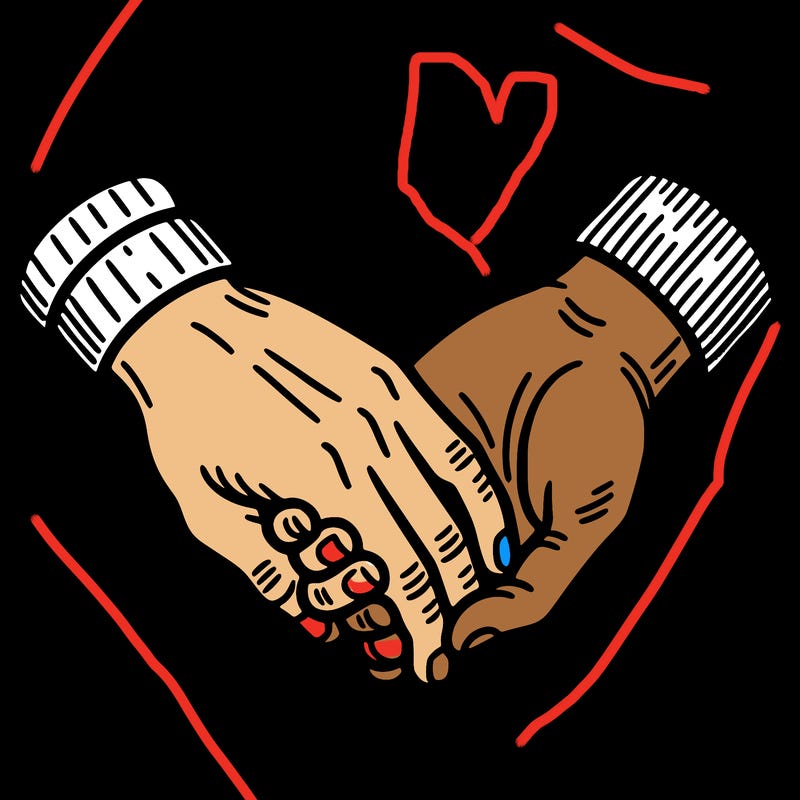 holding hands