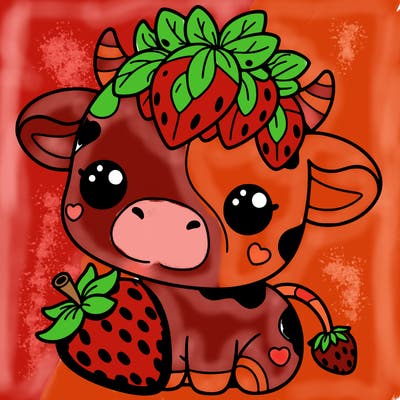 cute strawberry cow