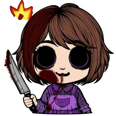 realistic cute horror  girl 🔪