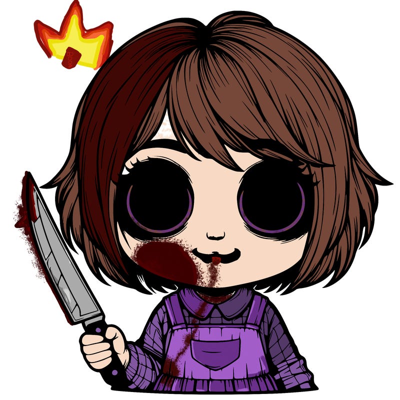 realistic cute horror  girl 🔪
