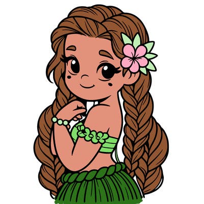 hawaiian girl with braids