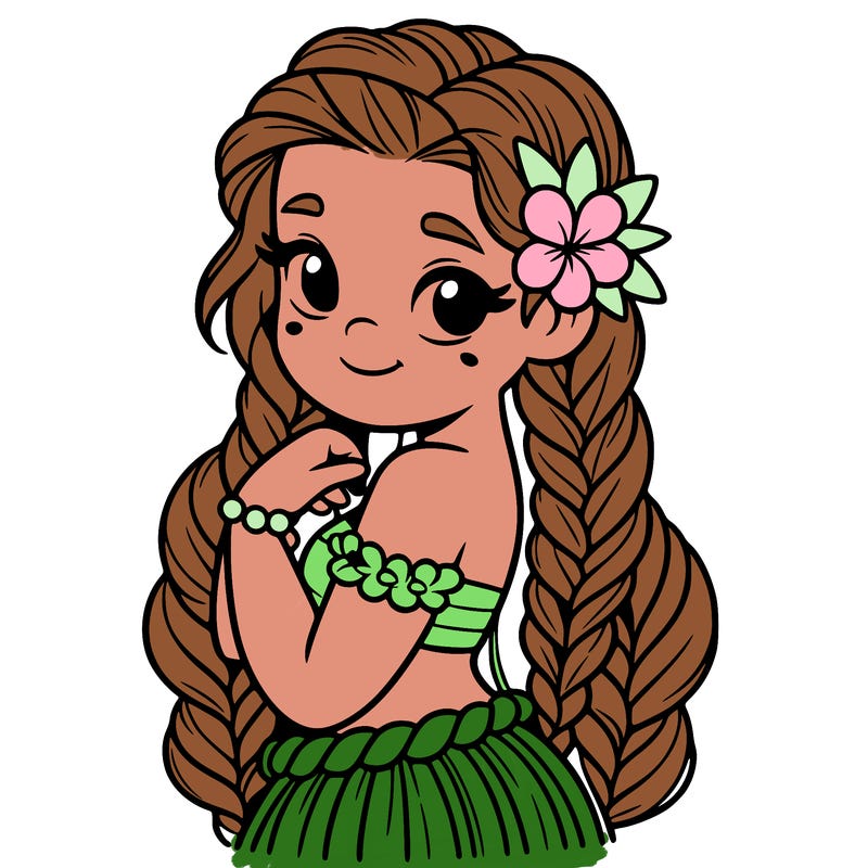 hawaiian girl with braids