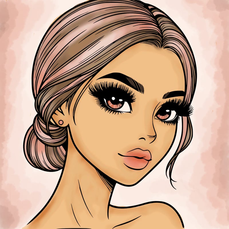 realistic girl with lashes