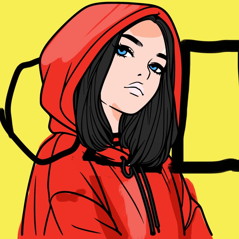 a realistic girl in a hoodie