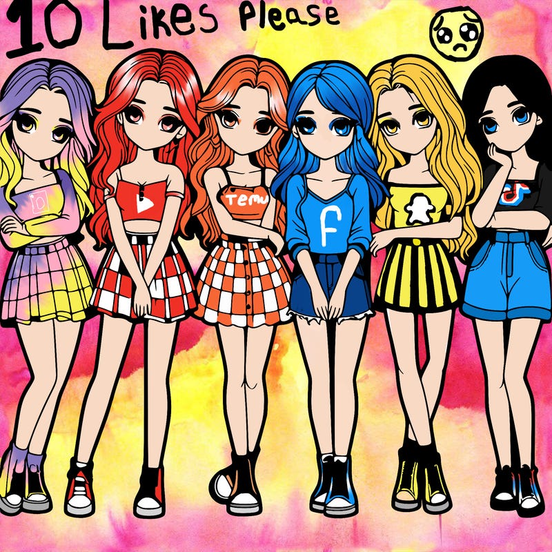 a group of girls realistic