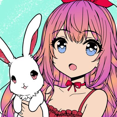 anime girl with bunny