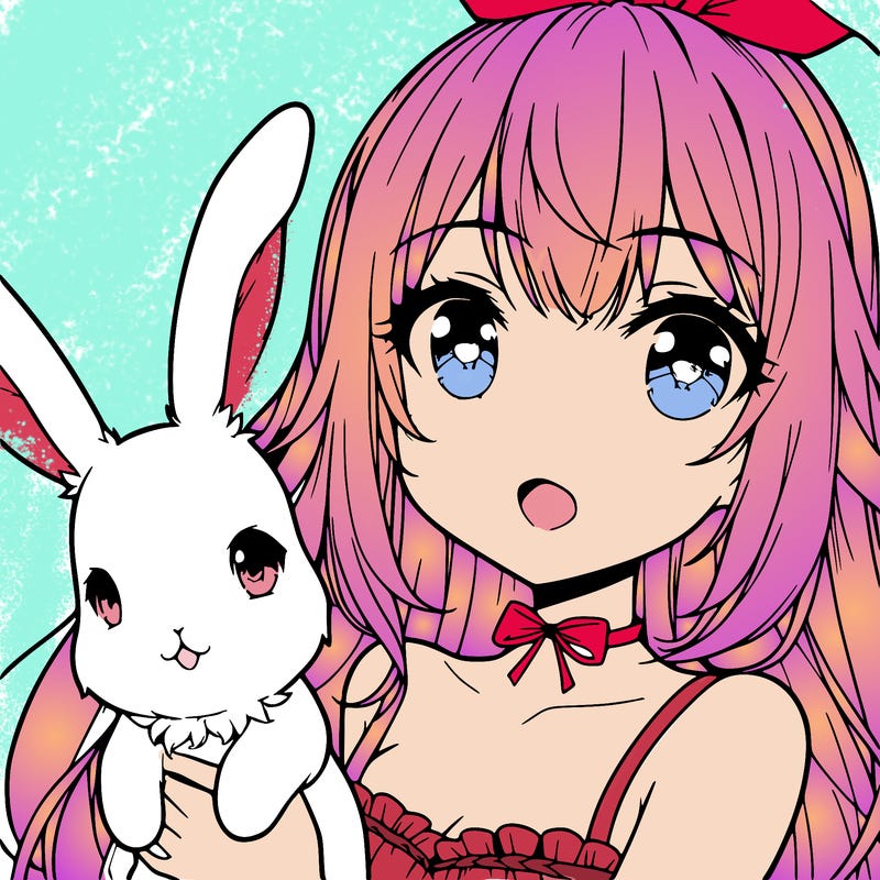 anime girl with bunny
