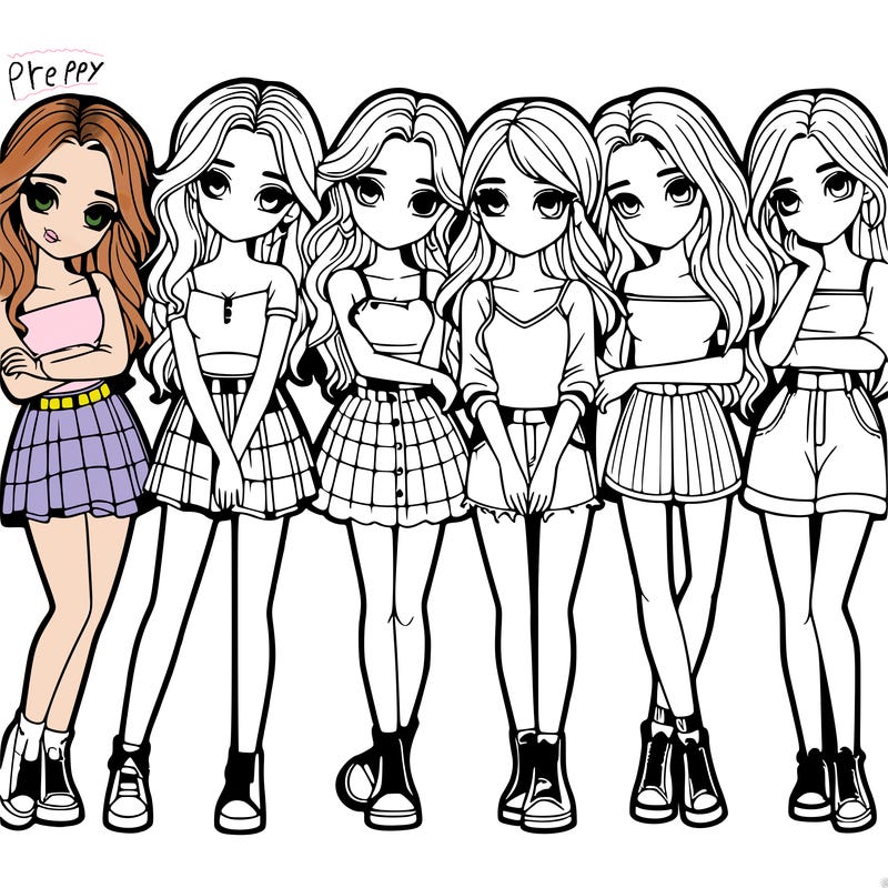 a group of girls realistic