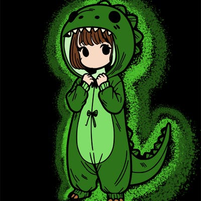 dino onesies on girl