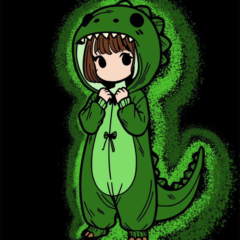dino onesies on girl