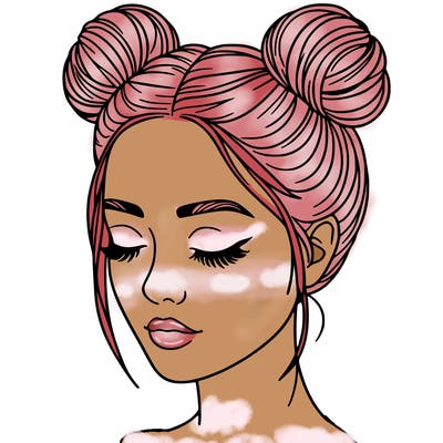 woman with hair buns