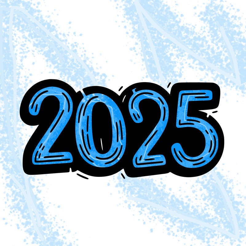 one line scrawled numbers sketch design “2025”