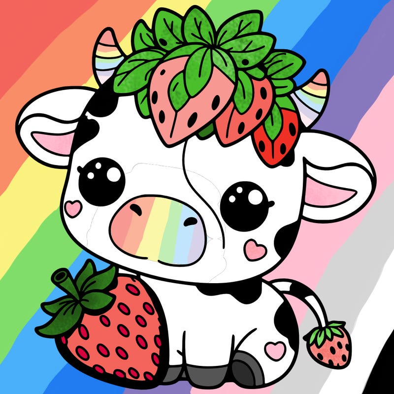 cute strawberry cow