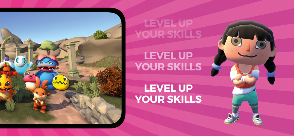 Awakening – Fun Math Games - Créatures de Bestioles colorées et un avatar de fille personnalisé du jeu de maths Awakening