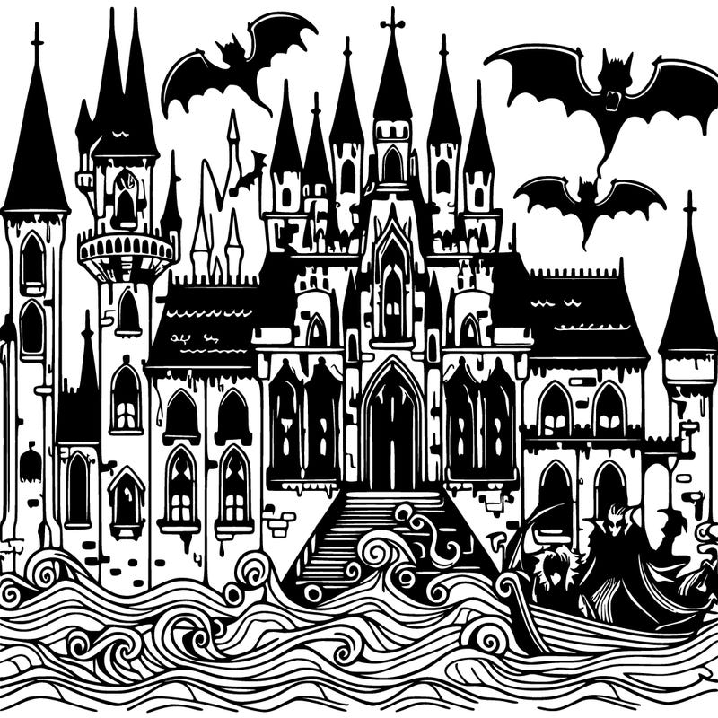 vampire gothic castle sea