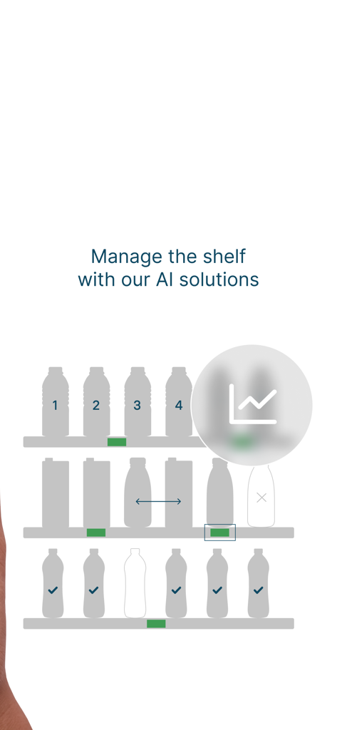 Graphical illustration of AI-powered shelf management showing product auditing and inventory analytics
