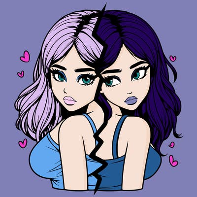 realistic girl split