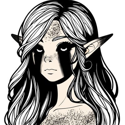 elf girl realistic dark fantasy
