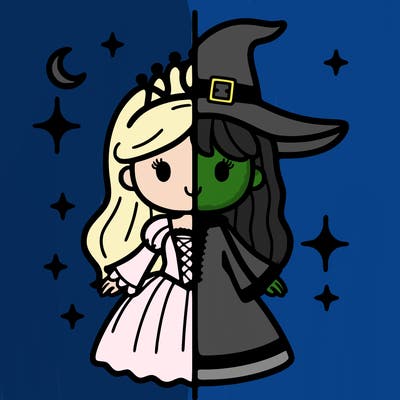 split princess and witch