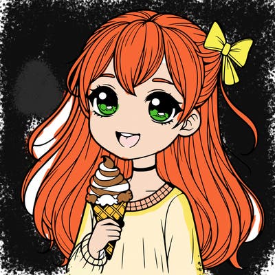 girl with ice cream realistic