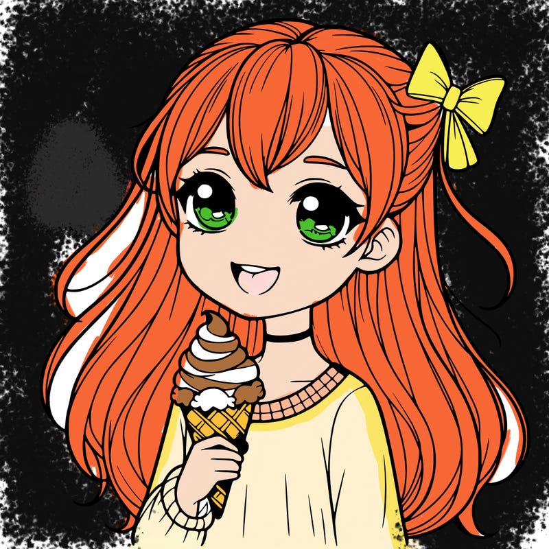 girl with ice cream realistic