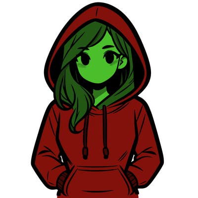 a woman wearing a hoodie