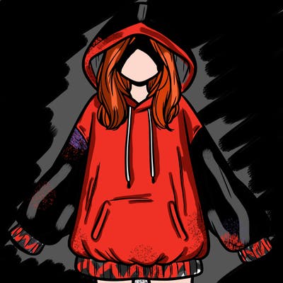 girl in oversized hoodie