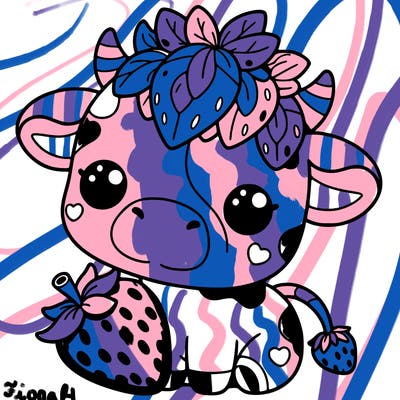 cute strawberry cow