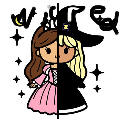 split princess and witch