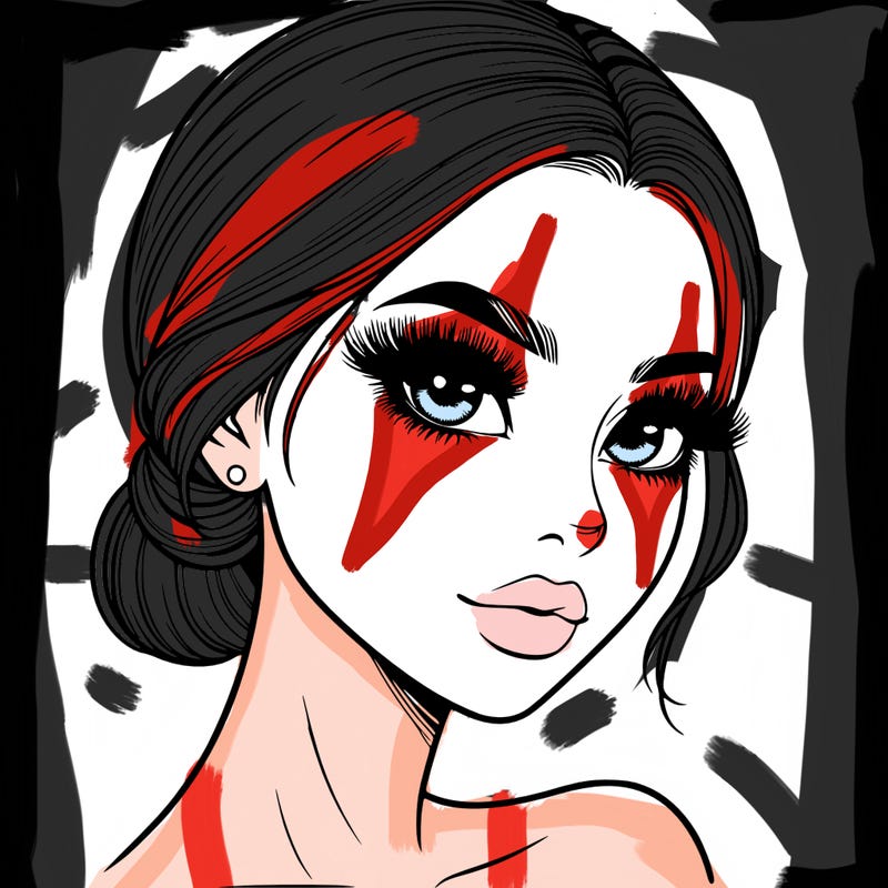 realistic girl with lashes