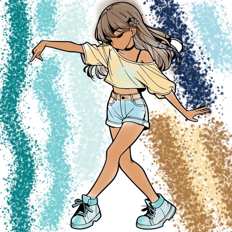 realistic girl danceing