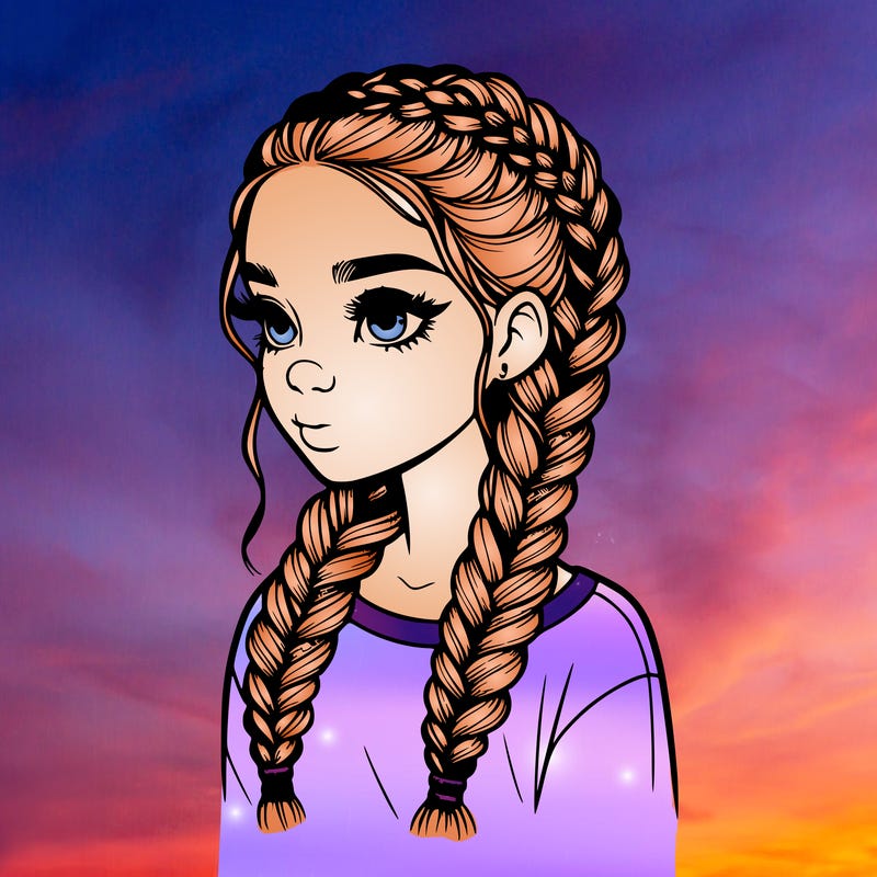 realistic girl with braids
